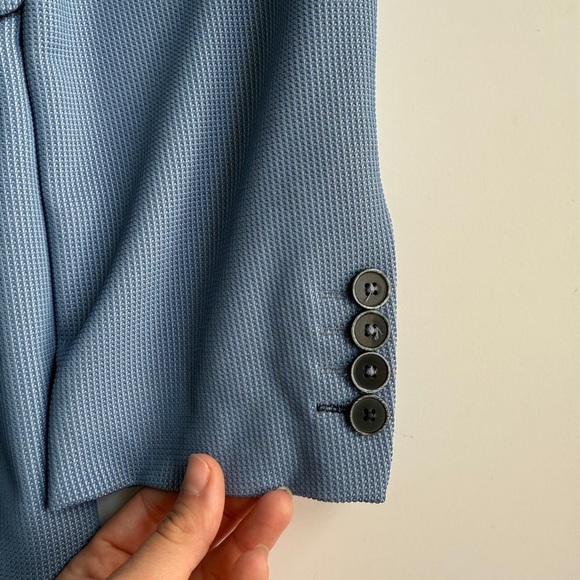 Zara Men's Sport Coat Blazer Blue Sz 42 Large L Business Casual Lightweight - Picture 8 of 14